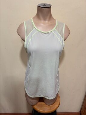 Lululemon Women's minty green Athletic Tank with Neon Yellow Trim